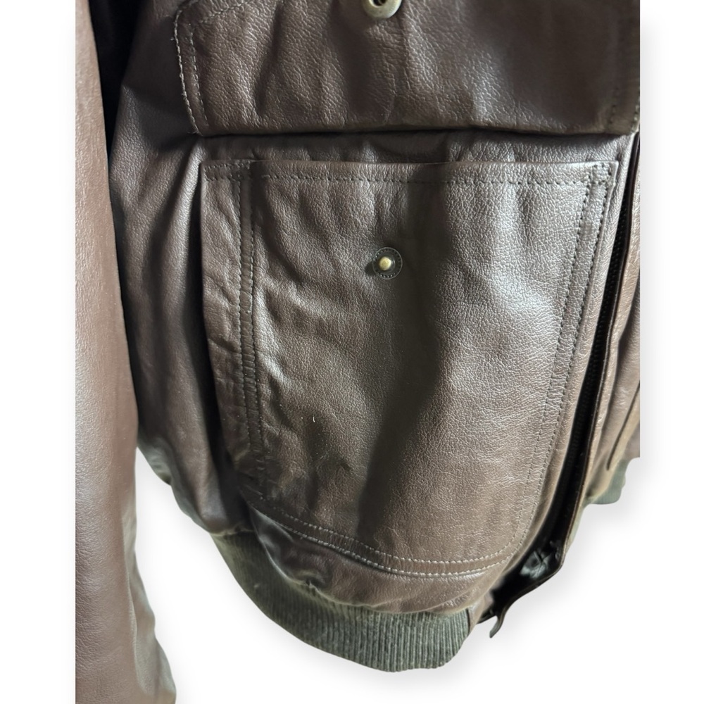 Vtg Context Leather Bomber Jacket - image 8